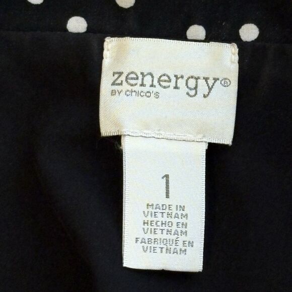 Zenergy by Chico's Black and White Polka Dot Vest Size 1 Small - Picture 4 of 6